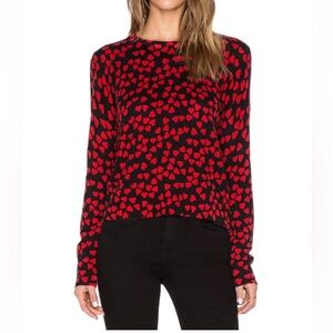 Equipment 100% Cashmere Crewneck Sweater in Cherry Red and Black